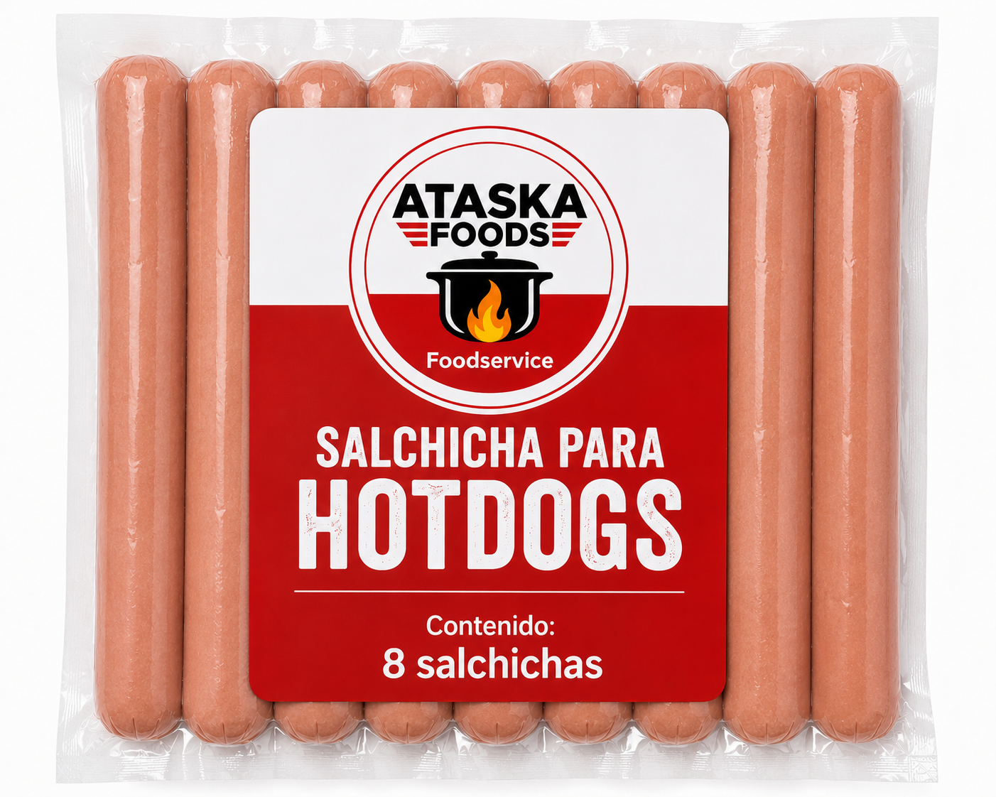 SALCHICHA HOTDOGS ATASKAFOODS 8 PZ
